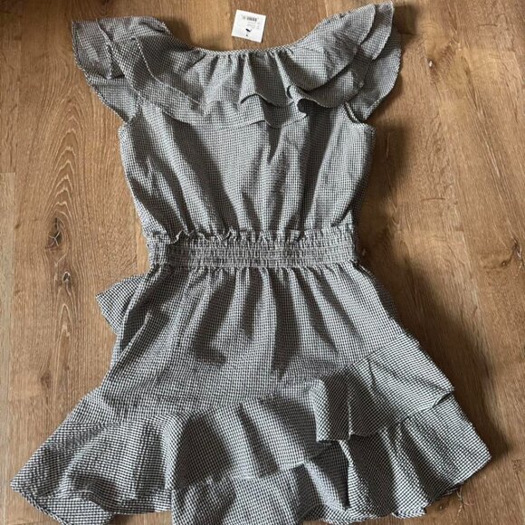 LoveShackFancy NWT Lacey Black/White Gingham Dress Size M - Picture 3 of 5